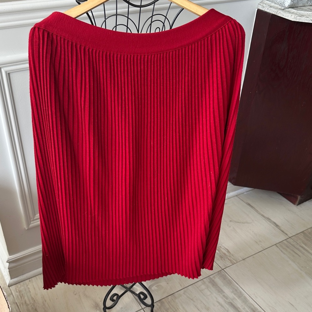 Elegant Red Pleated Skirt by Lucia